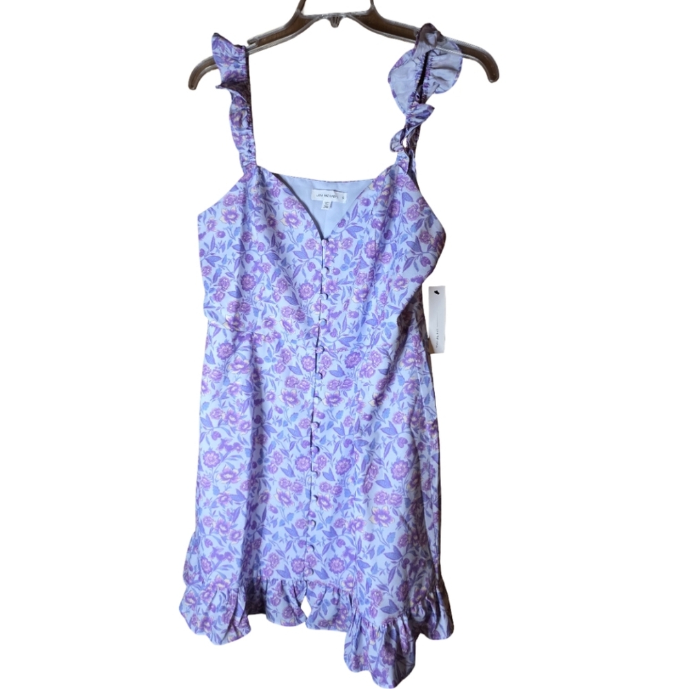 Lani The Label Purple Floral Ruffle Strap Dress NWT Women’s Size XLP